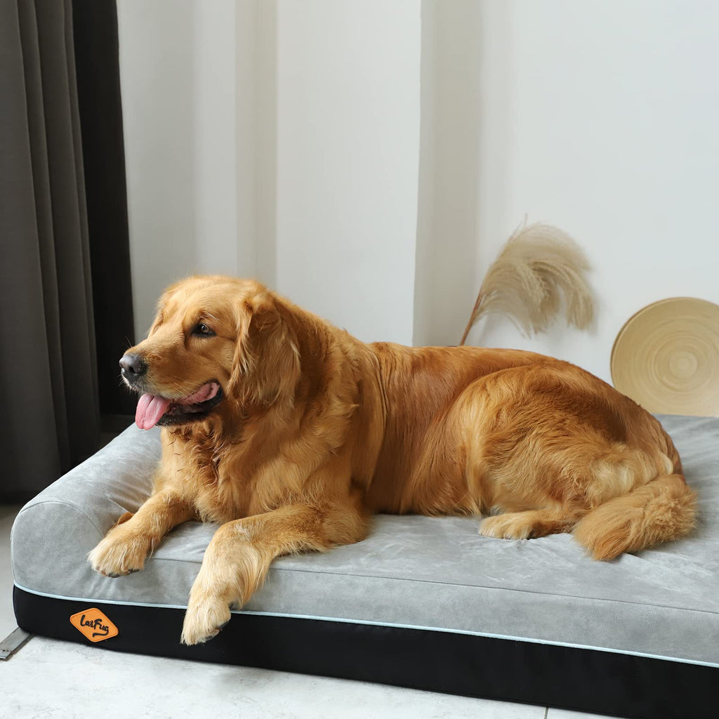 Laifug Orthopedic Memory Foam Extra Large Dog Bed 50x36 – Waterproof Liner & Removable Cover