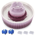 Lawfery Ceramic Cat Water Fountain 2.1L Cupcake Purple – Quiet Pumps & 3 Filters