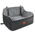 Lealchum Dog Car Seat Up to 55lb | 2 Clip-On Leashes, Detachable & Washable Bed for 2 Small Dogs (Black/Grey)