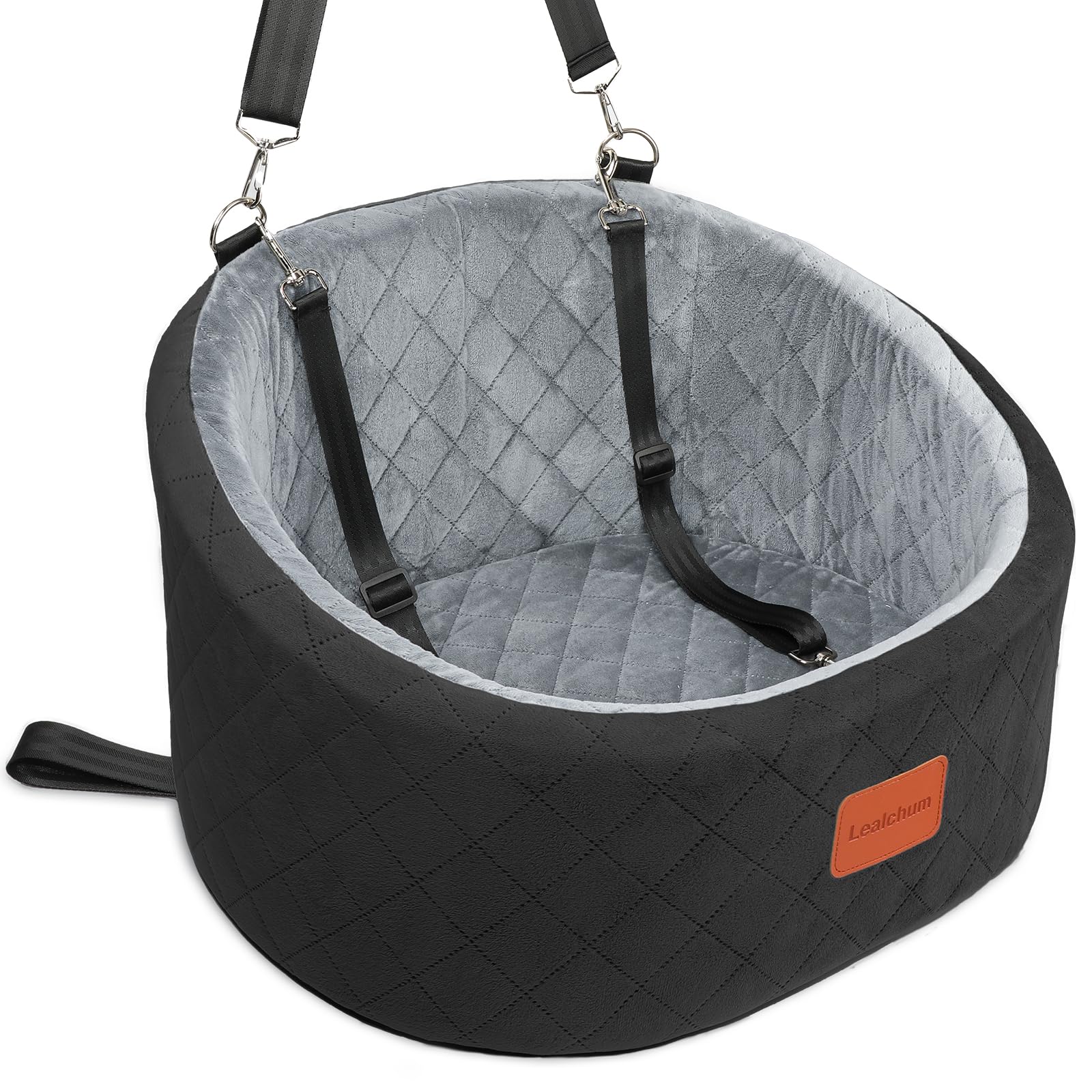 Lealchum Dog Car Seat for Small Dogs Up to 30 Lbs – Ultra-Soft Memory Foam, Anti-Slip, Washable