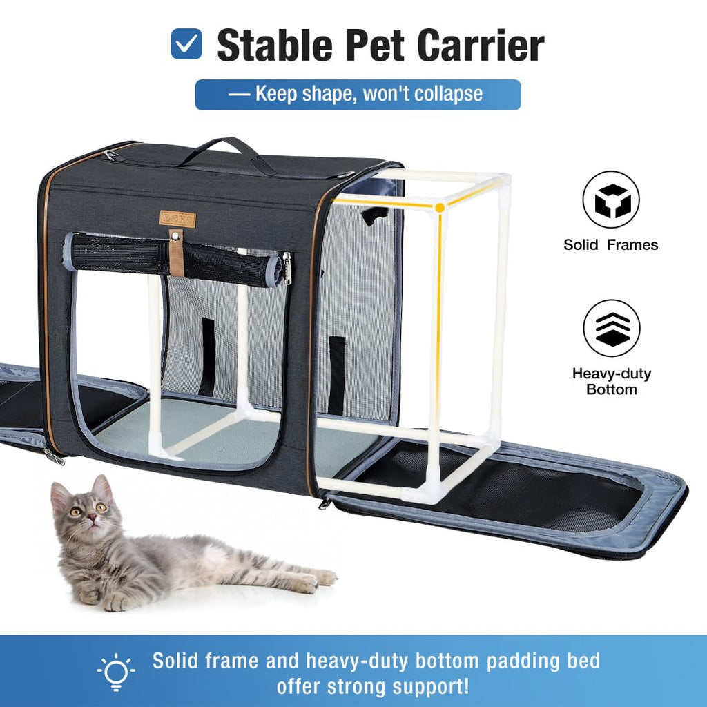 Lekereise 2-in-1 Cat Travel Carrier with Litter Box – Large, Secure & Portable