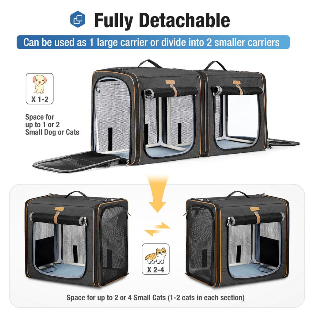 Lekereise 2-in-1 Cat Travel Carrier with Litter Box – Large, Secure & Portable