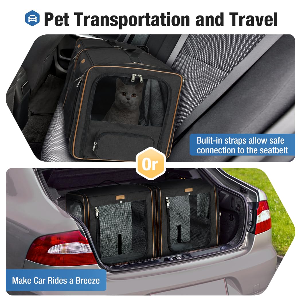 Lekereise 2-in-1 Cat Travel Carrier with Litter Box – Large, Secure & Portable