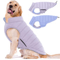 Lelepet Reversible Waterproof Dog Coat - Windproof Puffer Vest for Large Dogs (XL, Purple)
