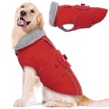 LeLePet Warm Waterproof Dog Coat – Reflective Fleece Winter Jacket (Red, XXXL)
