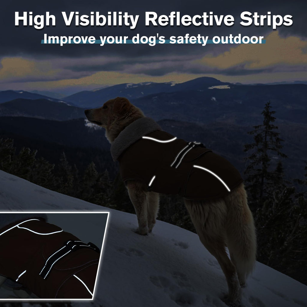 LeLePet Warm Dog Coat for Large Dogs – Waterproof, Windproof Fleece Vest XL