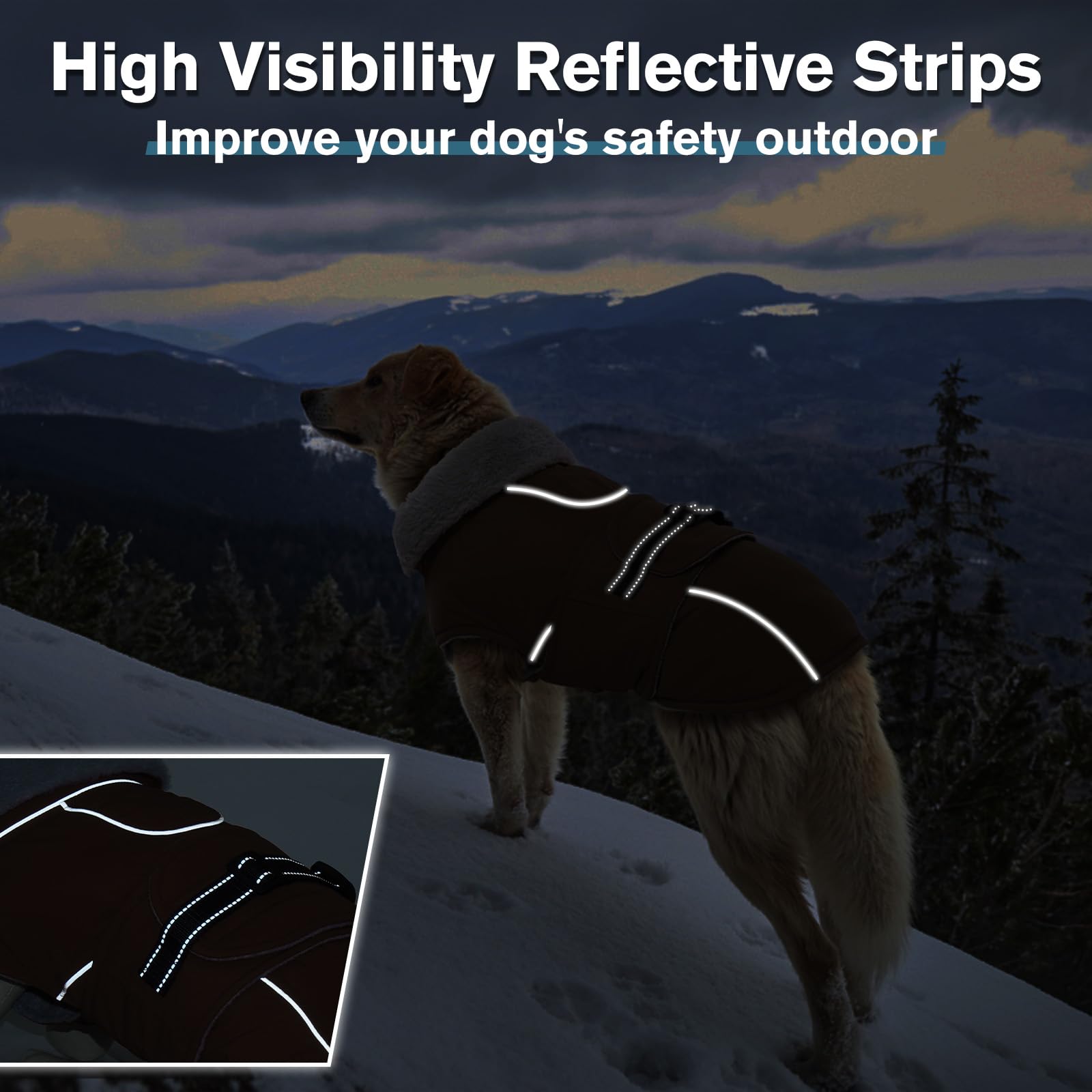 LeLePet Warm Dog Coat for Large Dogs – Waterproof, Windproof Fleece Vest XL