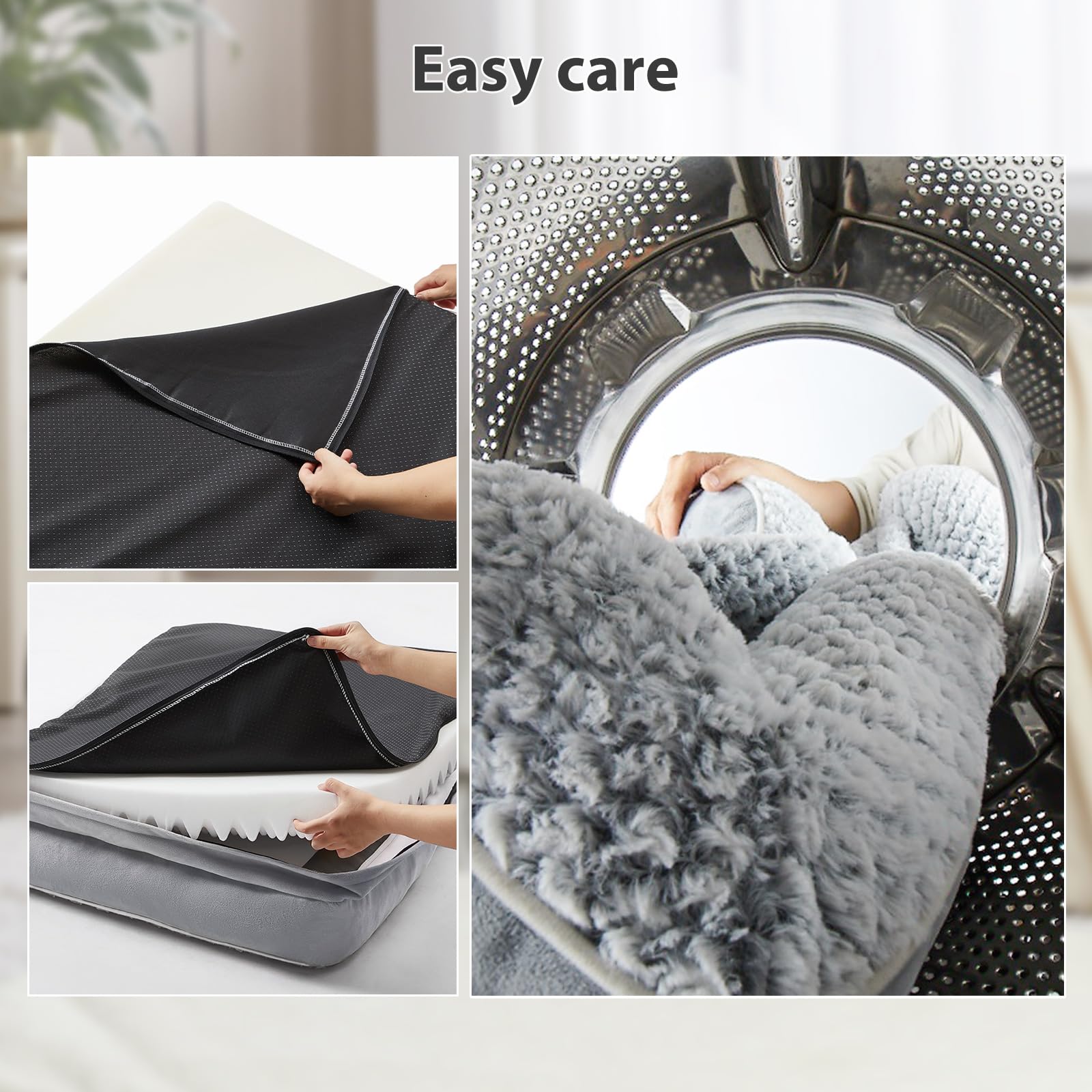 LEXTRO Orthopedic Dog Bed for Large Dogs – Waterproof Egg Crate Foam, 36x27, Washable Cover