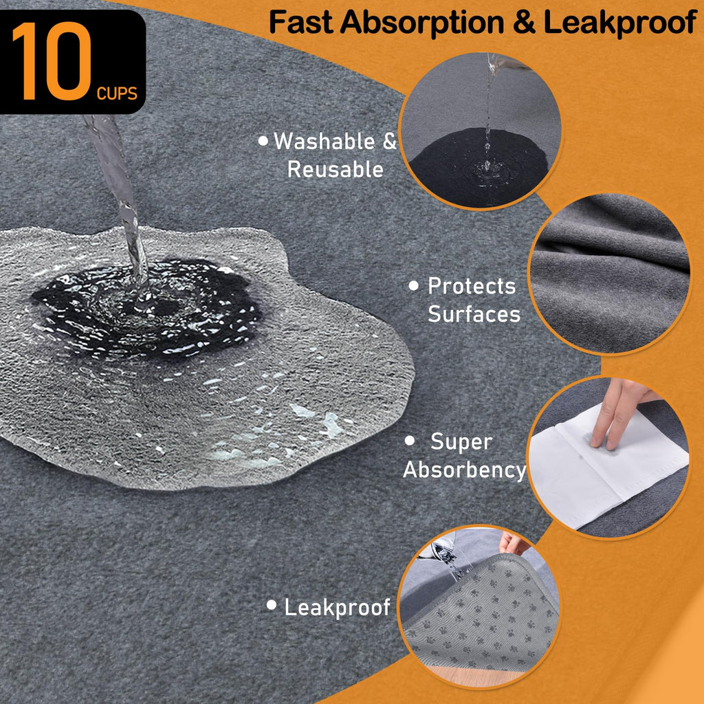LOOBANI Non-Slip Washable Pee Pad for Dogs — Extra Large 52x82in, Reusable Gray