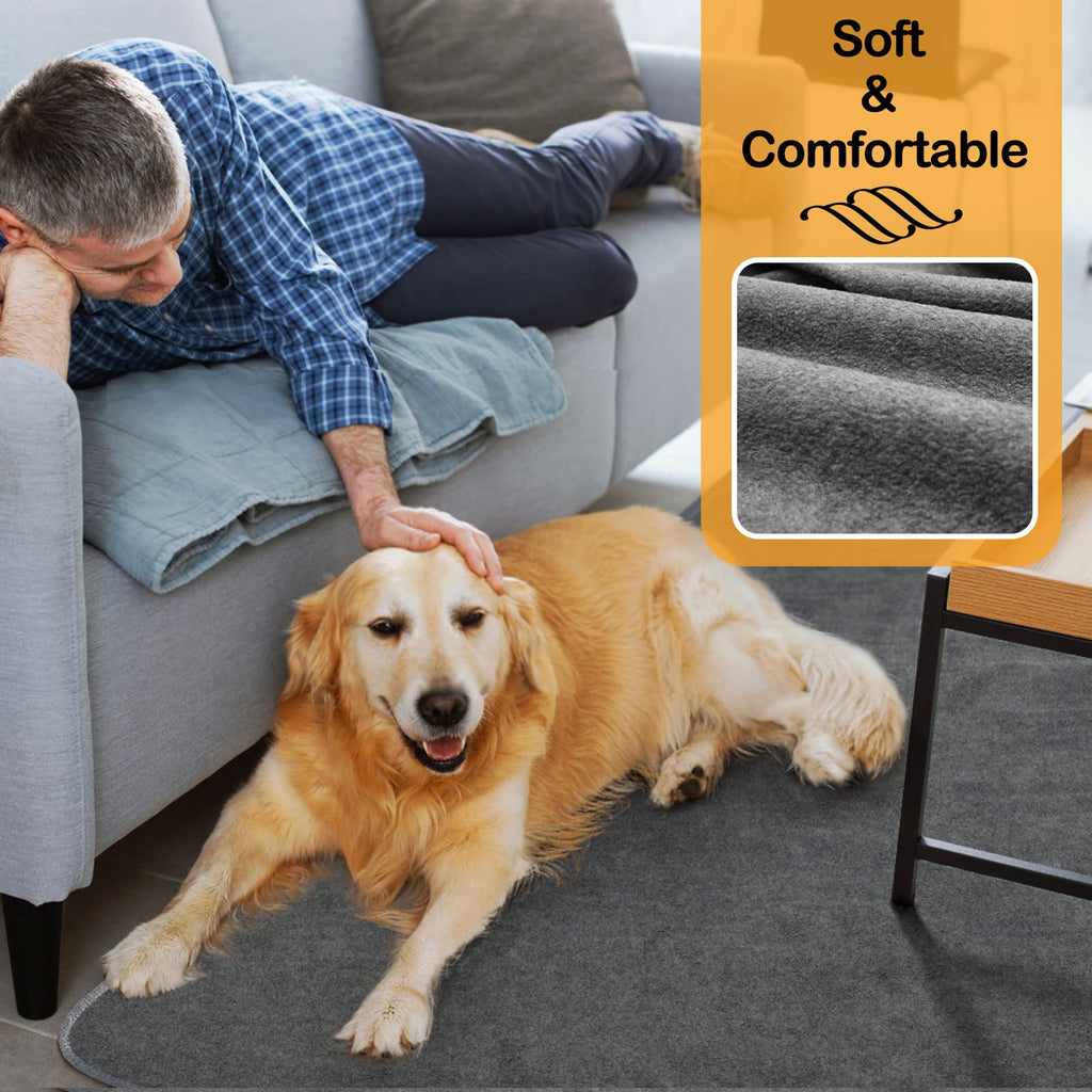 LOOBANI Non-Slip Washable Pee Pad for Dogs — Extra Large 52x82in, Reusable Gray