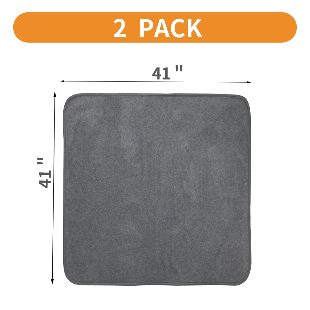 LOOBANI Washable Pee Pad for Dogs – 2-Pack, 41x41 in, Non-Slip, Reusable, Gray