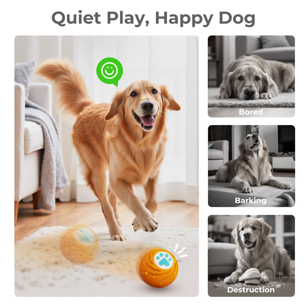 Lovkid Smart Interactive Dog Toy - Durable E-TPU Ball for Medium & Large Dogs | 3 Modes & IPX7