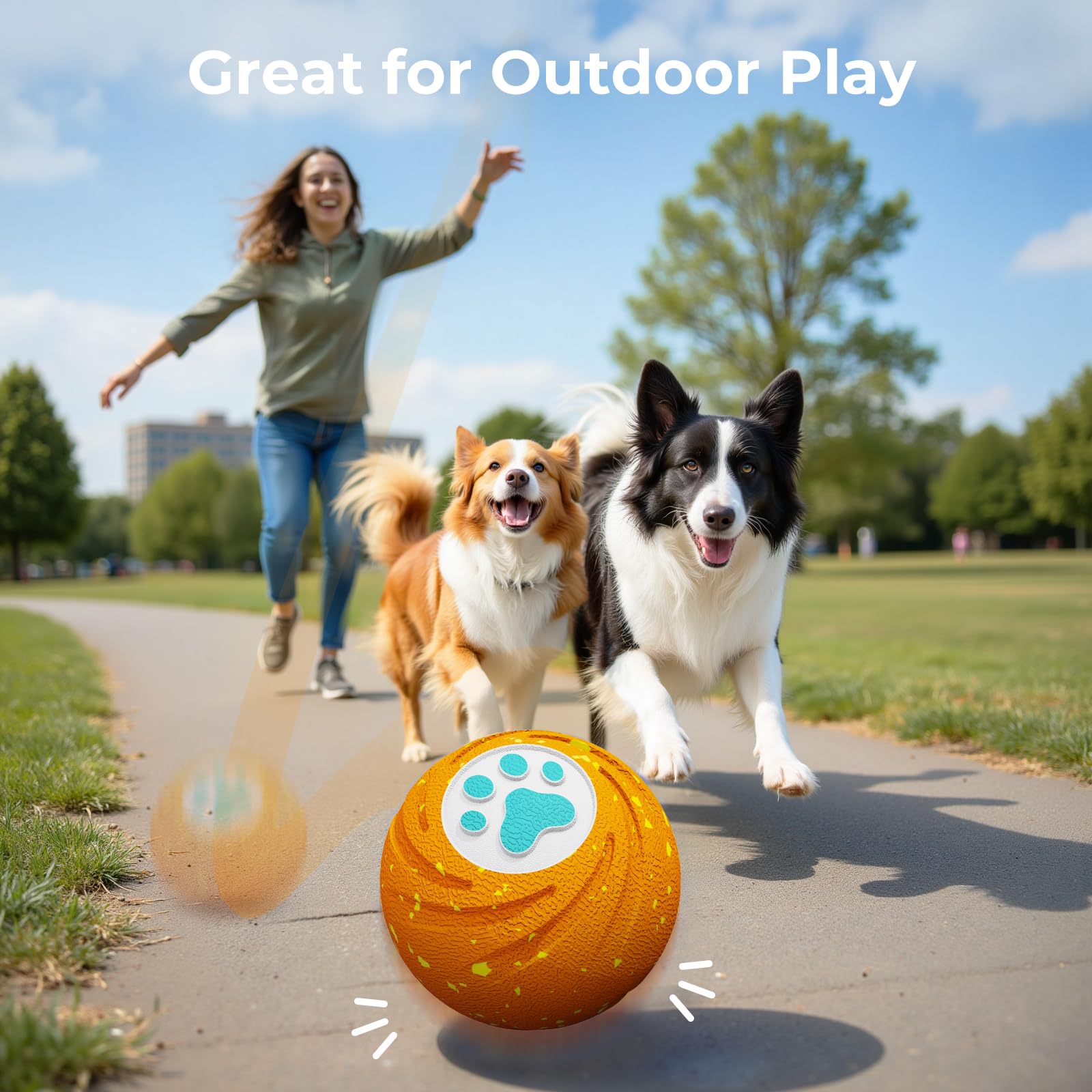 Lovkid Smart Interactive Dog Toy - Durable E-TPU Ball for Medium & Large Dogs | 3 Modes & IPX7