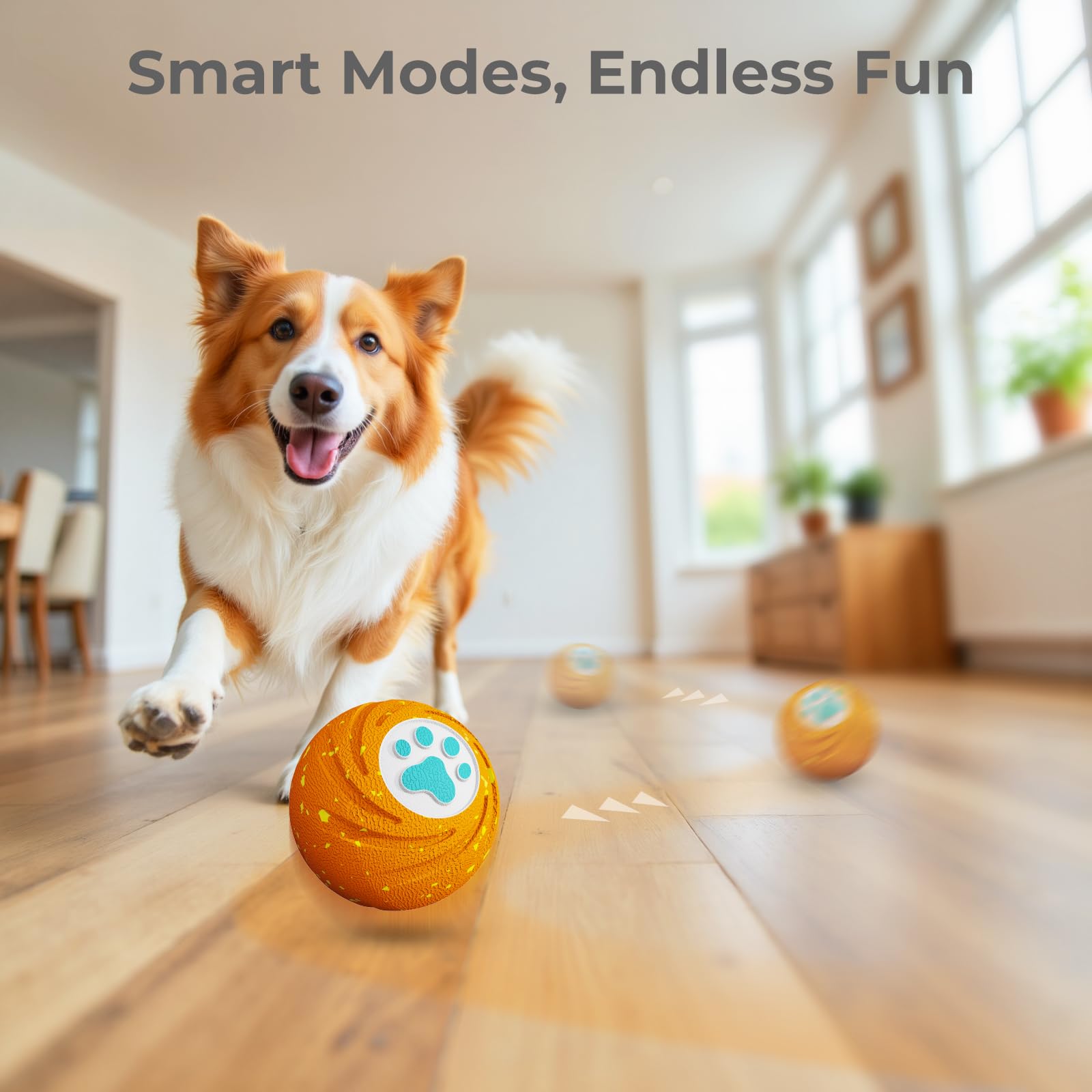 Lovkid Smart Interactive Dog Toy - Durable E-TPU Ball for Medium & Large Dogs | 3 Modes & IPX7