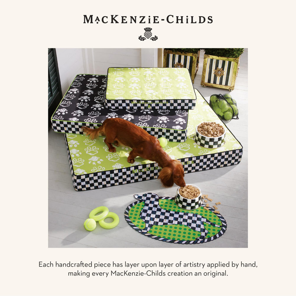 MACKENZIE-CHILDS Pet Bowl – Courtly Check Large Enamel Bowl for Dogs & Cats