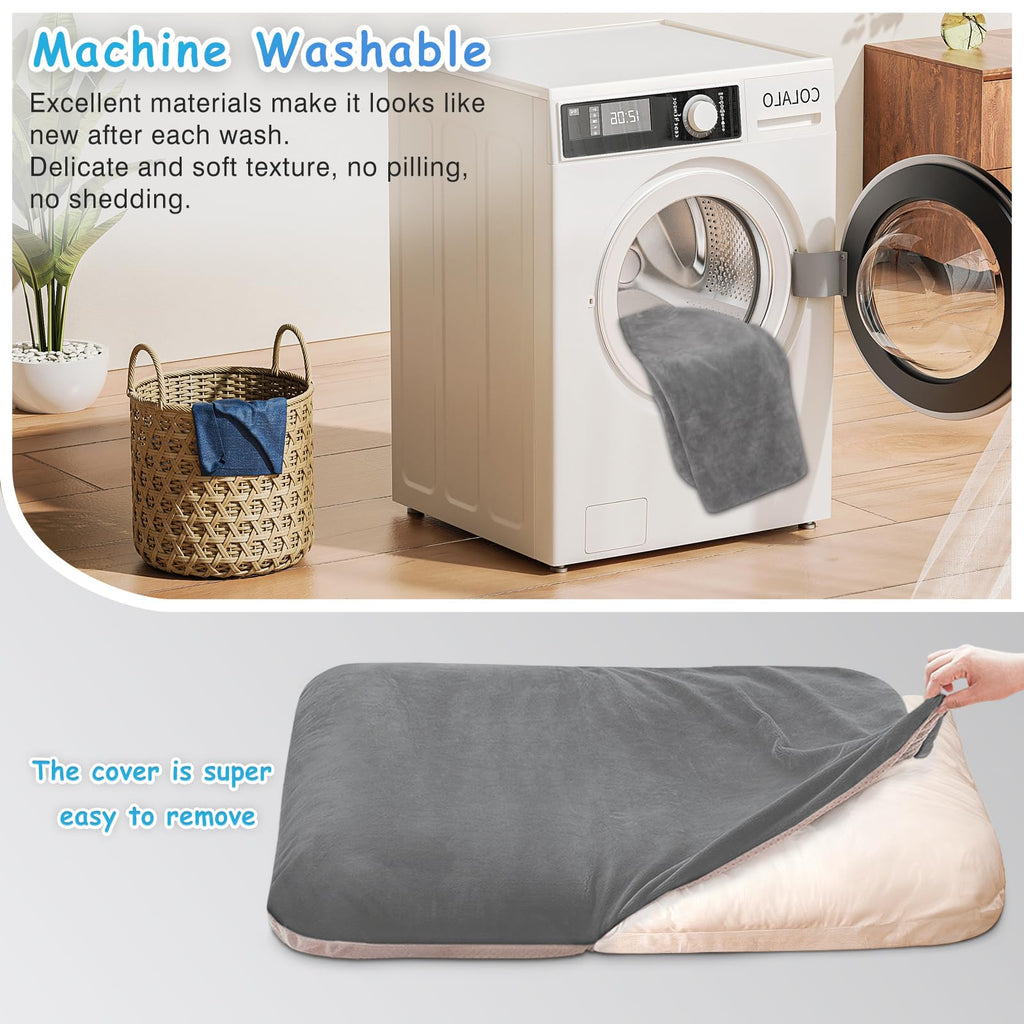 Magic Dog Super Soft Large Dog Bed – 39-Inch Orthopedic Foam Bed with Anti-Slip Bottom, Removable Washable Cover (Grey)