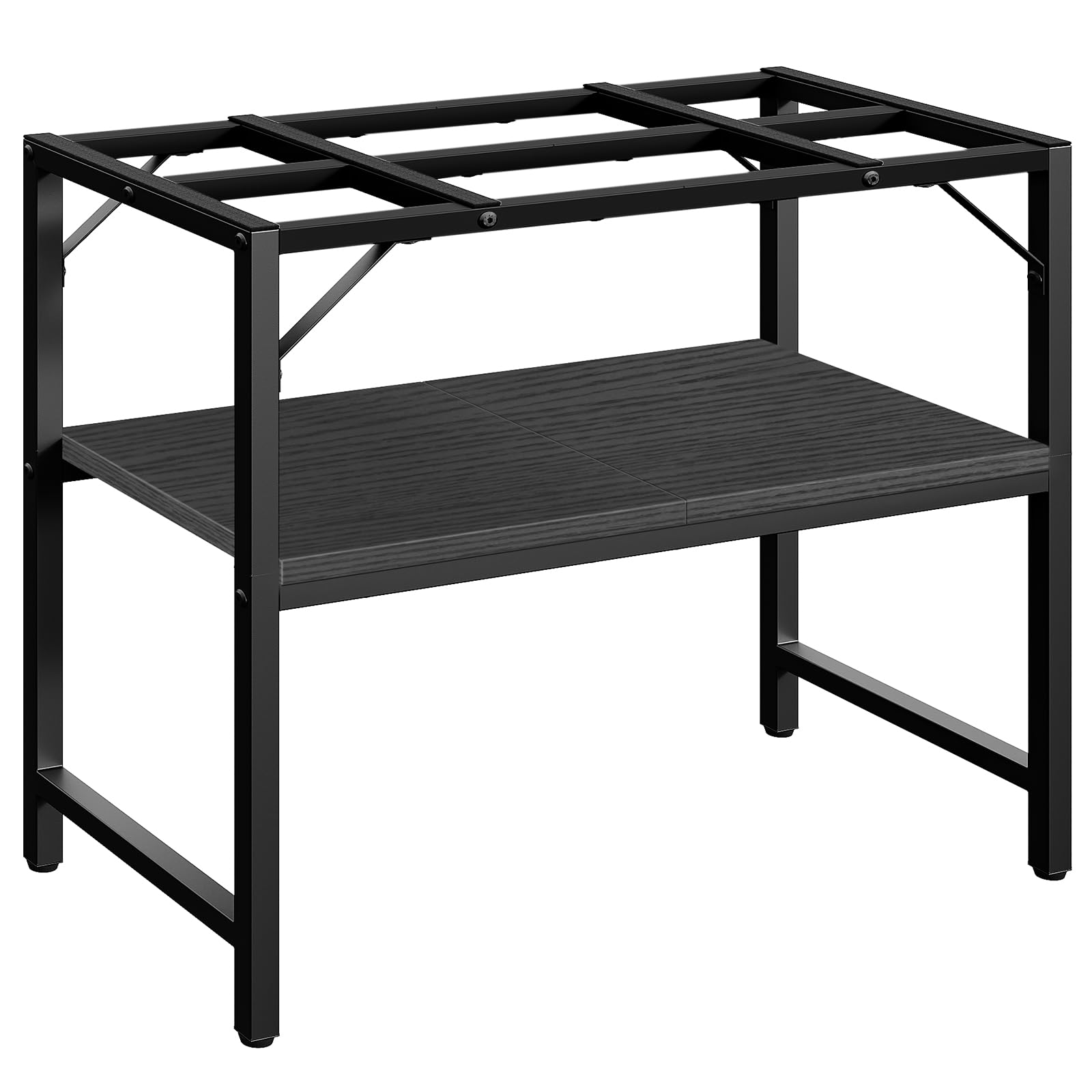 MAHANCRIS 40-50 Gallon Fish Tank Stand – 2-Tier Heavy-Duty Aquarium Rack, 36.2L x 18.9W x 24.4H in Black FTBK4001
