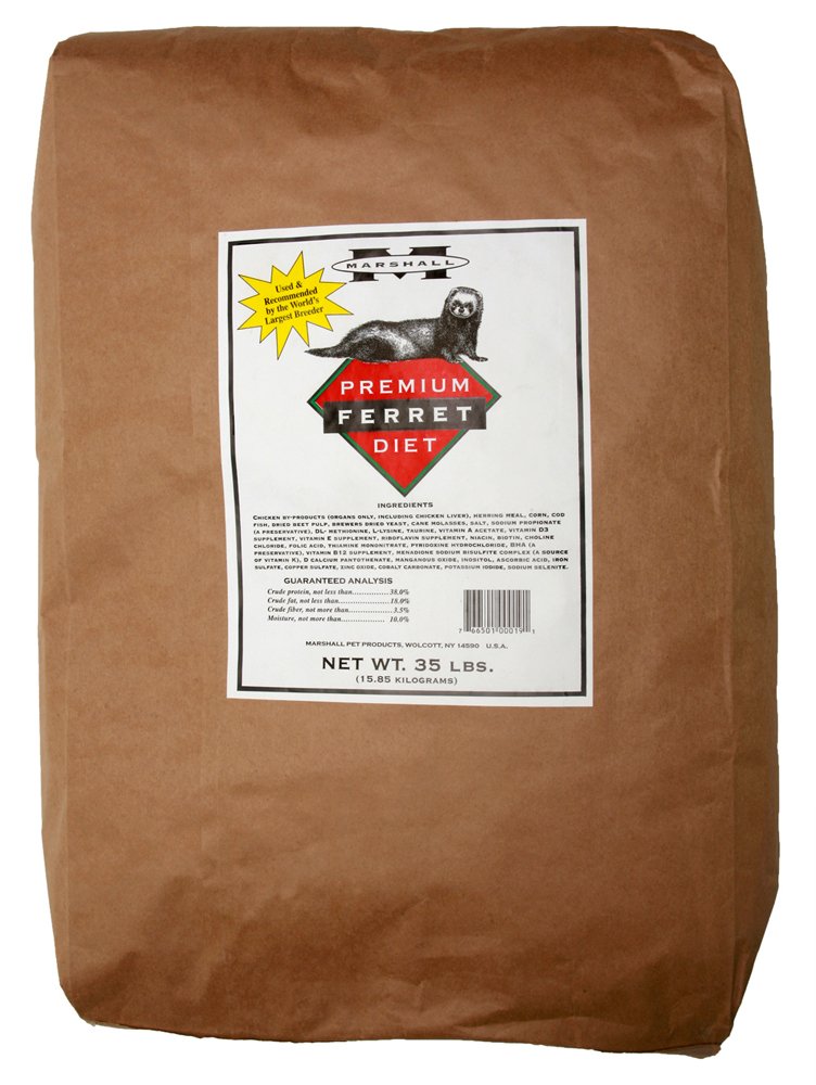 Marshall Premium Ferret Diet, 35-Pound Bag | All Life Stages Ferret Nutrition