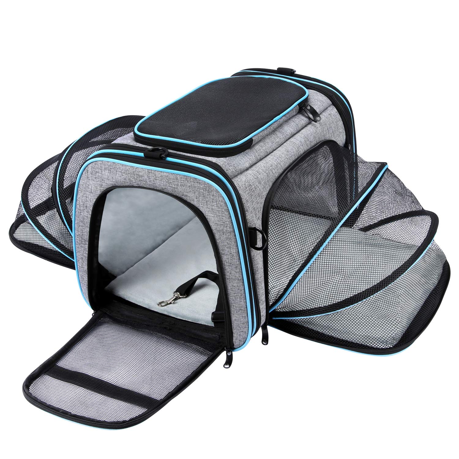 MASKEYON Airline Approved Pet Carrier — Large Soft Sided Expandable TSA Carrier for Cats, Dogs & Small Pets
