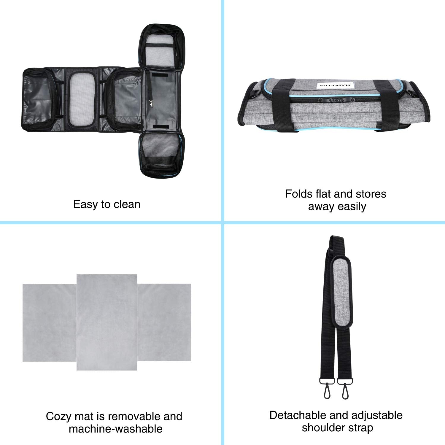 MASKEYON Airline Approved Pet Carrier — Large Soft Sided Expandable TSA Carrier for Cats, Dogs & Small Pets