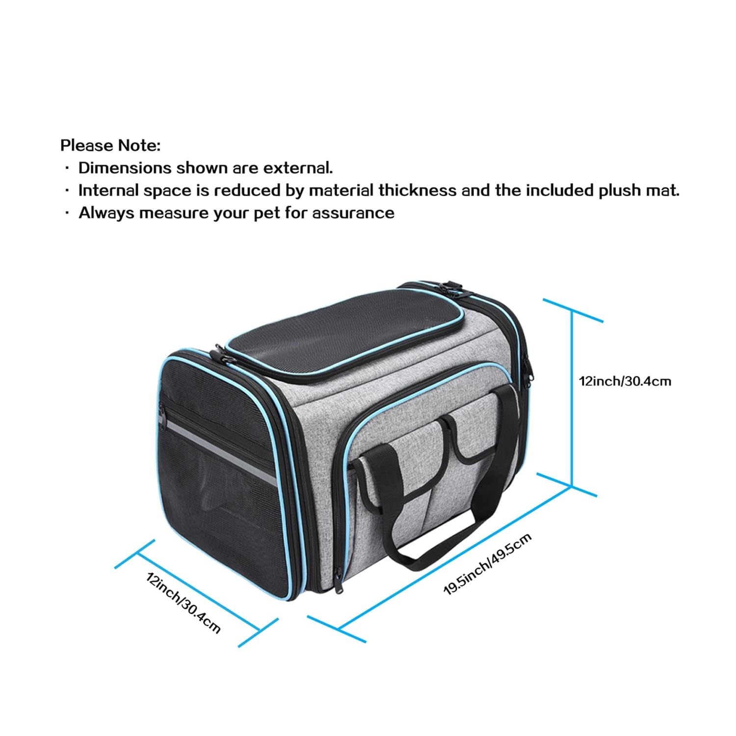 MASKEYON Airline Approved Pet Carrier — Large Soft Sided Expandable TSA Carrier for Cats, Dogs & Small Pets