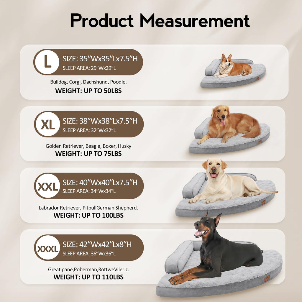 MEKIY Large Dog Bed XL – Orthopedic Egg-Crate Memory Foam, Waterproof & Non-Slip