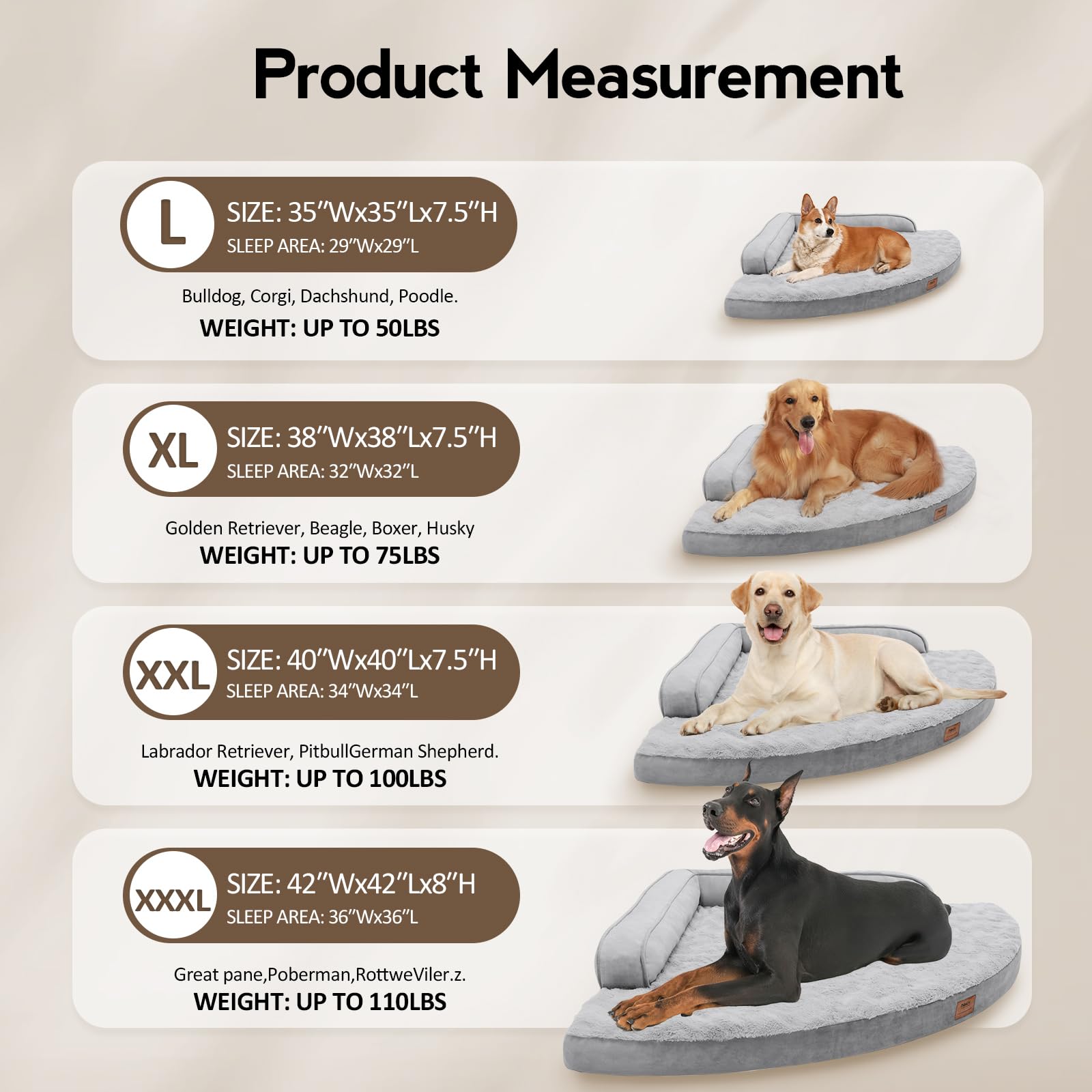 MEKIY Large Dog Bed XL – Orthopedic Egg-Crate Memory Foam, Waterproof & Non-Slip