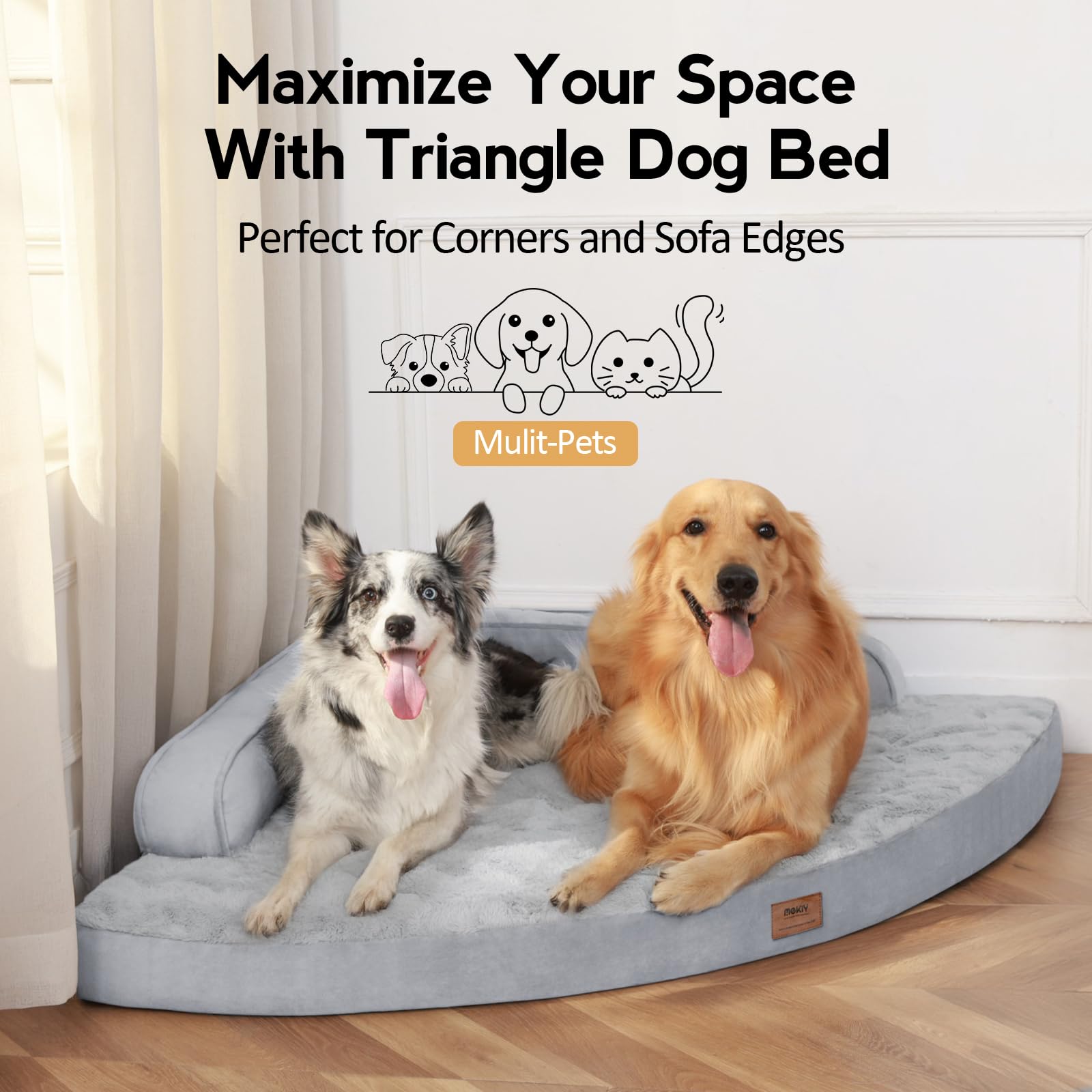 MEKIY Large Dog Bed XL – Orthopedic Egg-Crate Memory Foam, Waterproof & Non-Slip