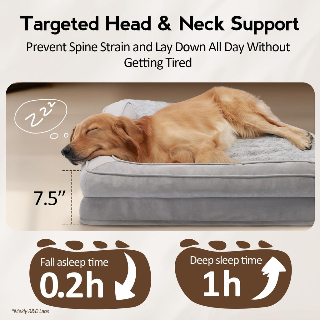 MEKIY Large Dog Bed XL – Orthopedic Egg-Crate Memory Foam, Waterproof & Non-Slip