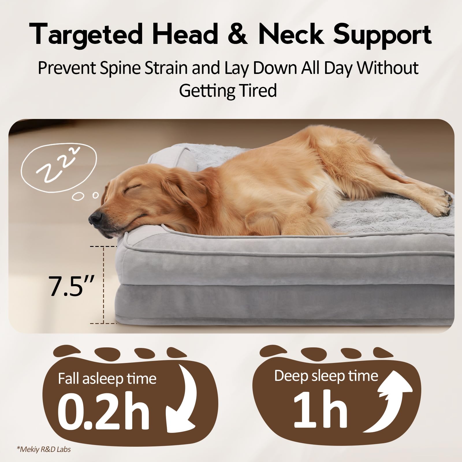 MEKIY Large Dog Bed XL – Orthopedic Egg-Crate Memory Foam, Waterproof & Non-Slip