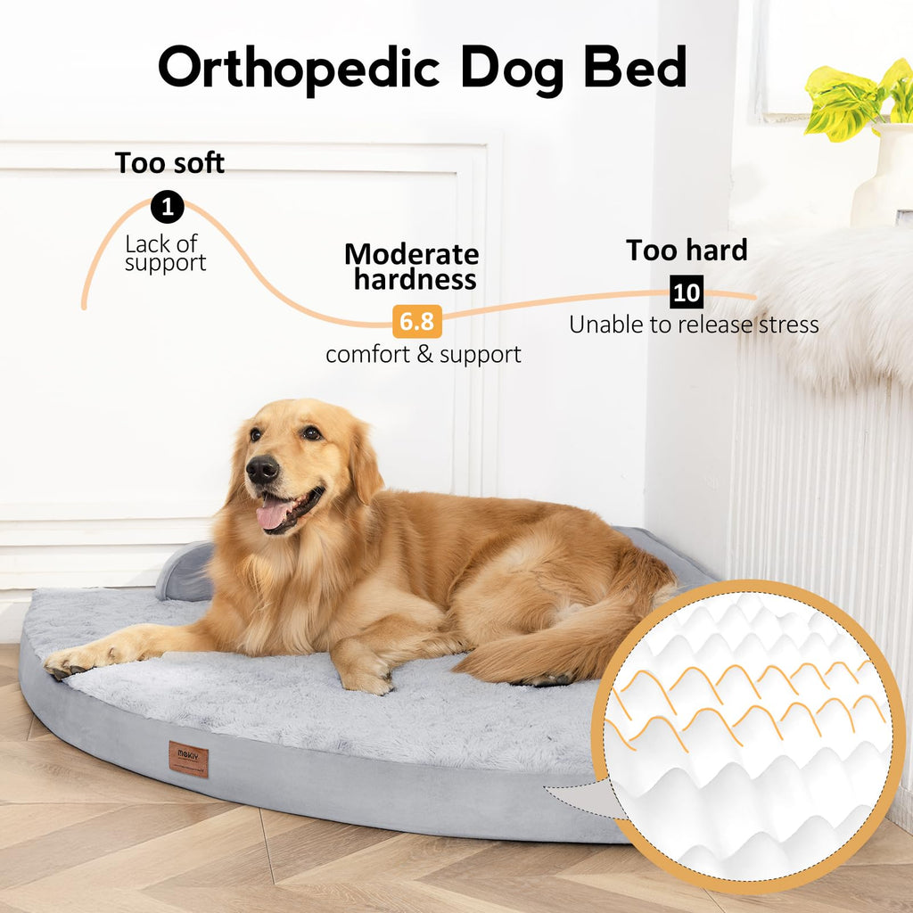 MEKIY Large Dog Bed XL – Orthopedic Egg-Crate Memory Foam, Waterproof & Non-Slip