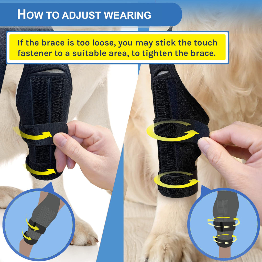 MerryMilo Dog Knee Brace – Adjustable ACL & Hind Leg Support (2X-Large, Black)