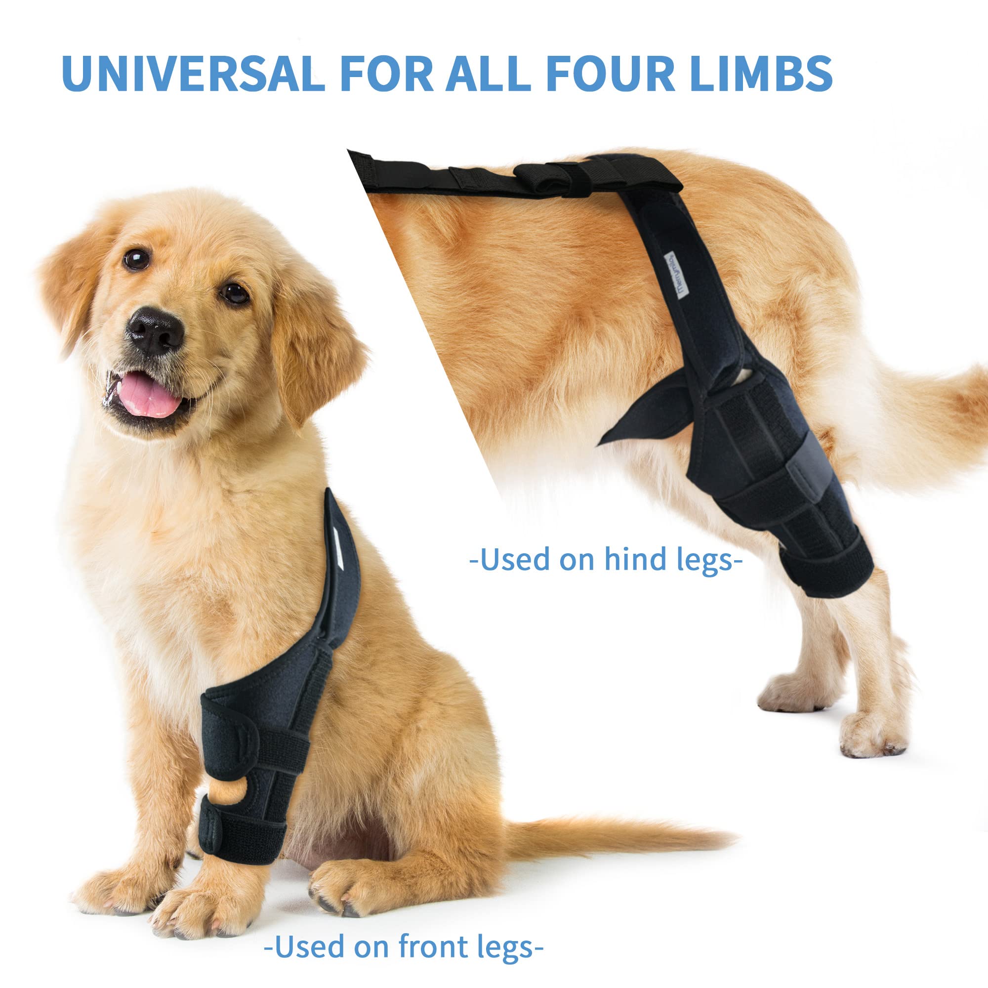 MerryMilo Dog Knee Brace – Rear Leg Support for ACL/CCL, Black, Large