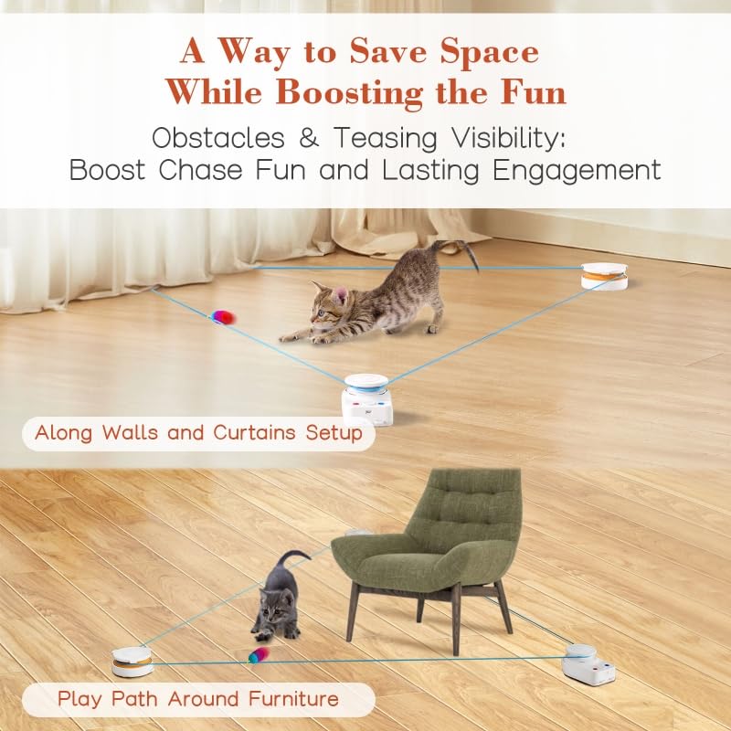 metiya Interactive Cat Toy for Indoor Cats – Auto/Manual Modes & Cat Treadmill