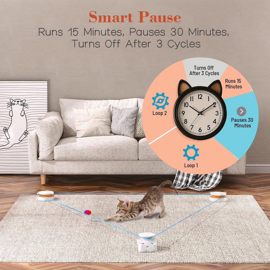 metiya Interactive Cat Toy for Indoor Cats – Auto/Manual Modes & Cat Treadmill