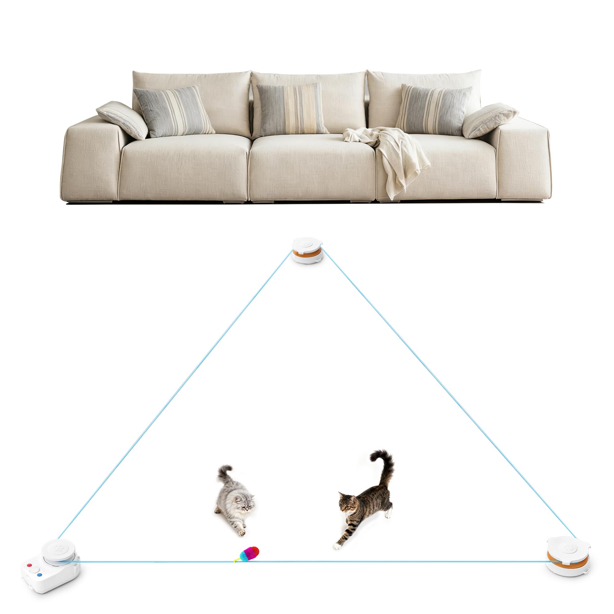 metiya Interactive Cat Toy for Indoor Cats – Auto/Manual Modes & Cat Treadmill