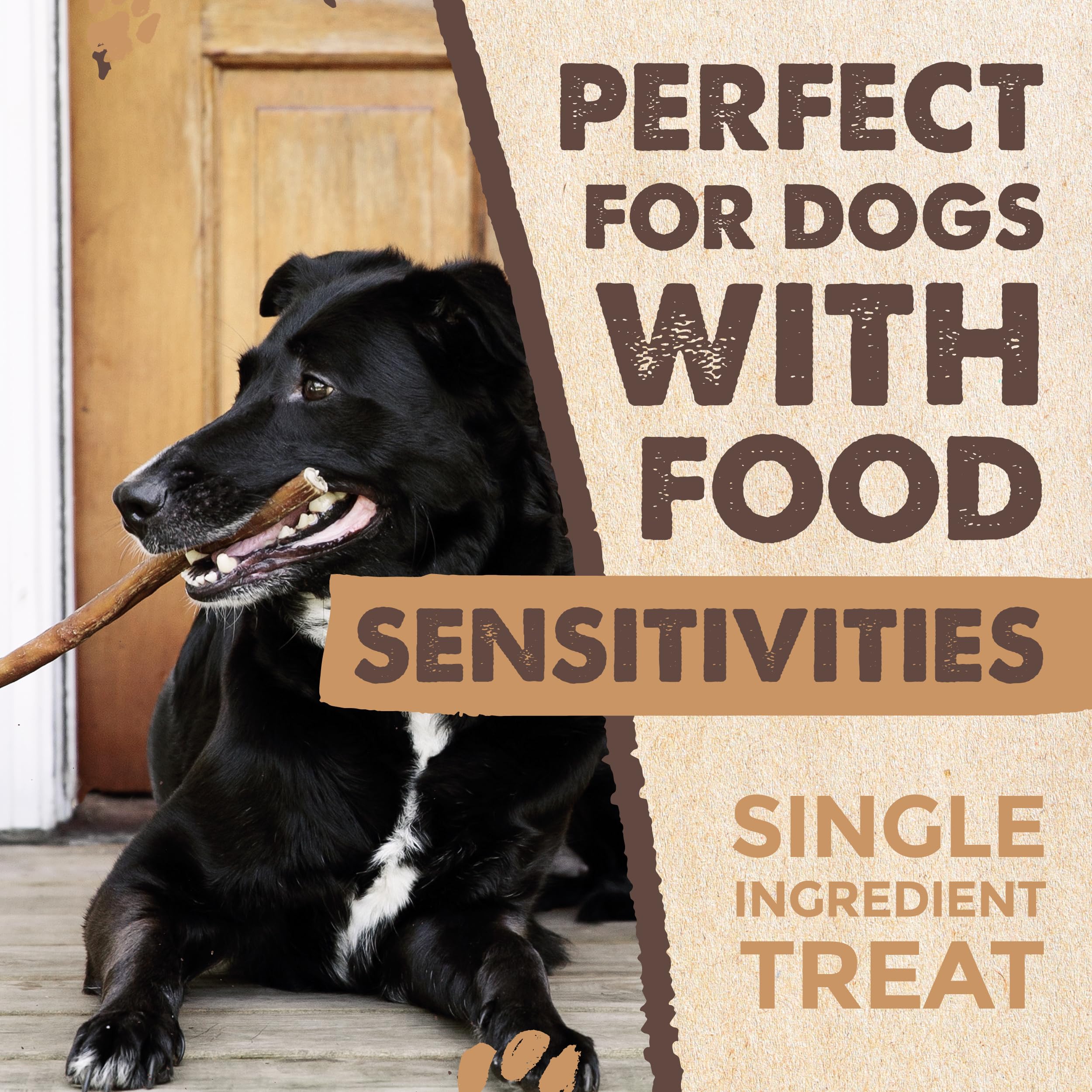 Mighty Paw Naturals Bully Sticks for Dogs – Grass-Fed, Single-Ingredient, Lower Odor (6in, 25 Pack)