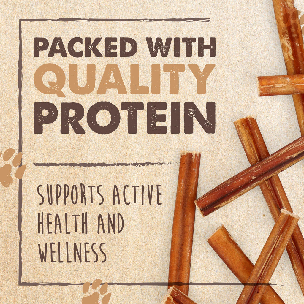 Mighty Paw Naturals Bully Sticks for Dogs – Grass-Fed, Single-Ingredient, Lower Odor (6in, 25 Pack)