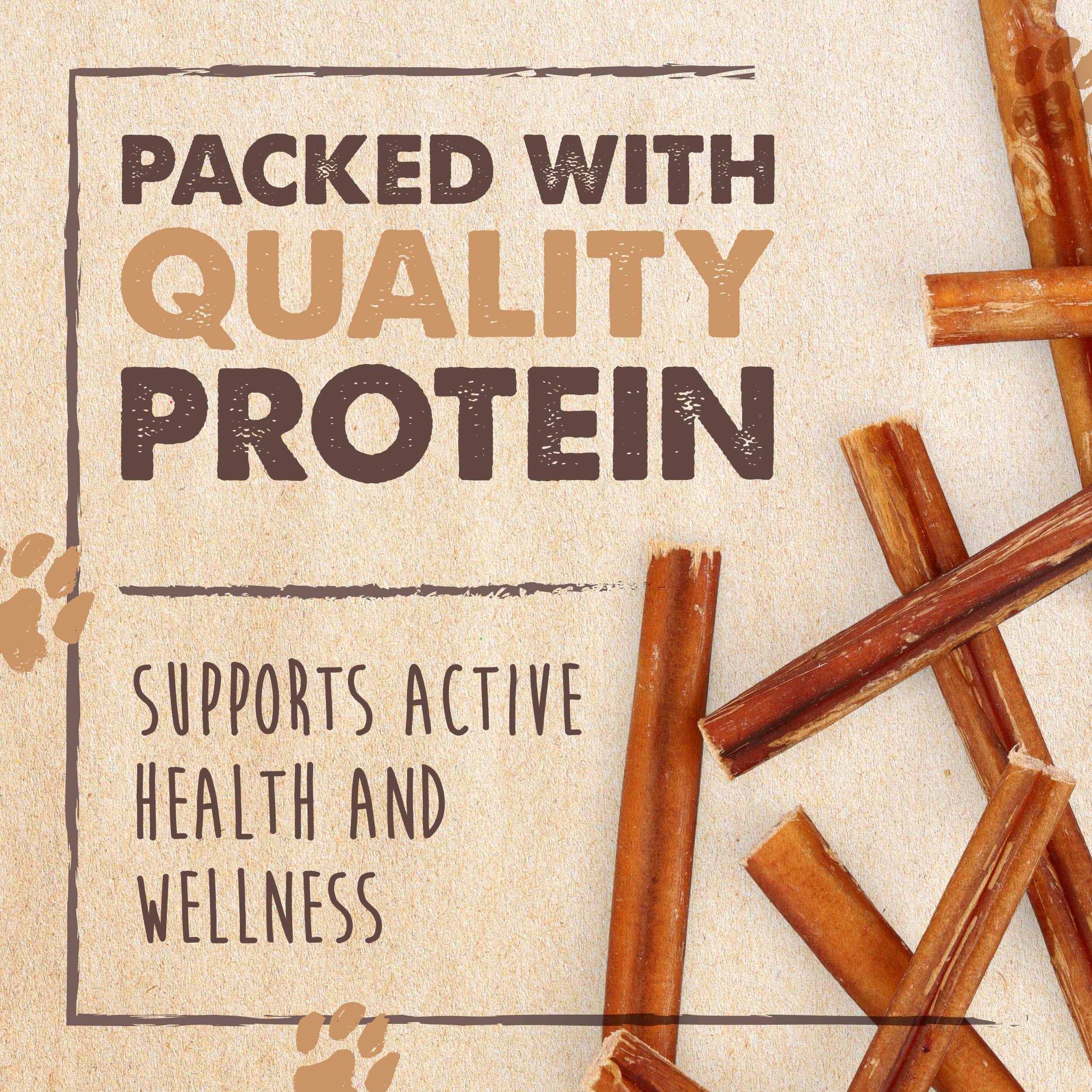 Mighty Paw Naturals Bully Sticks for Dogs – Grass-Fed, Single-Ingredient, Lower Odor (6in, 25 Pack)