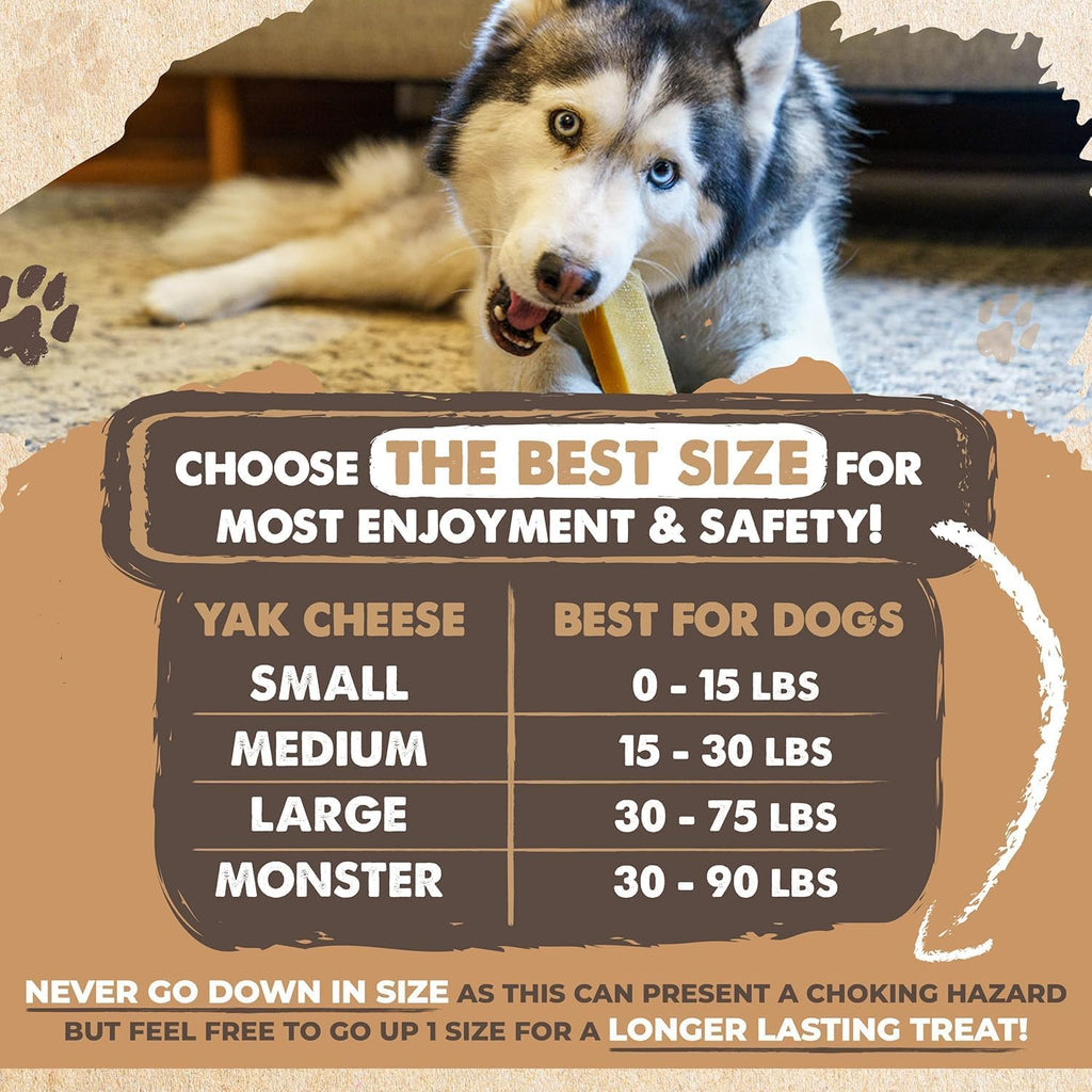 Mighty Paw Yak Cheese Dog Chews – All-Natural, High-Protein Treats with 68g Protein Per Chew | Limited Ingredients | Monster 4-Pack