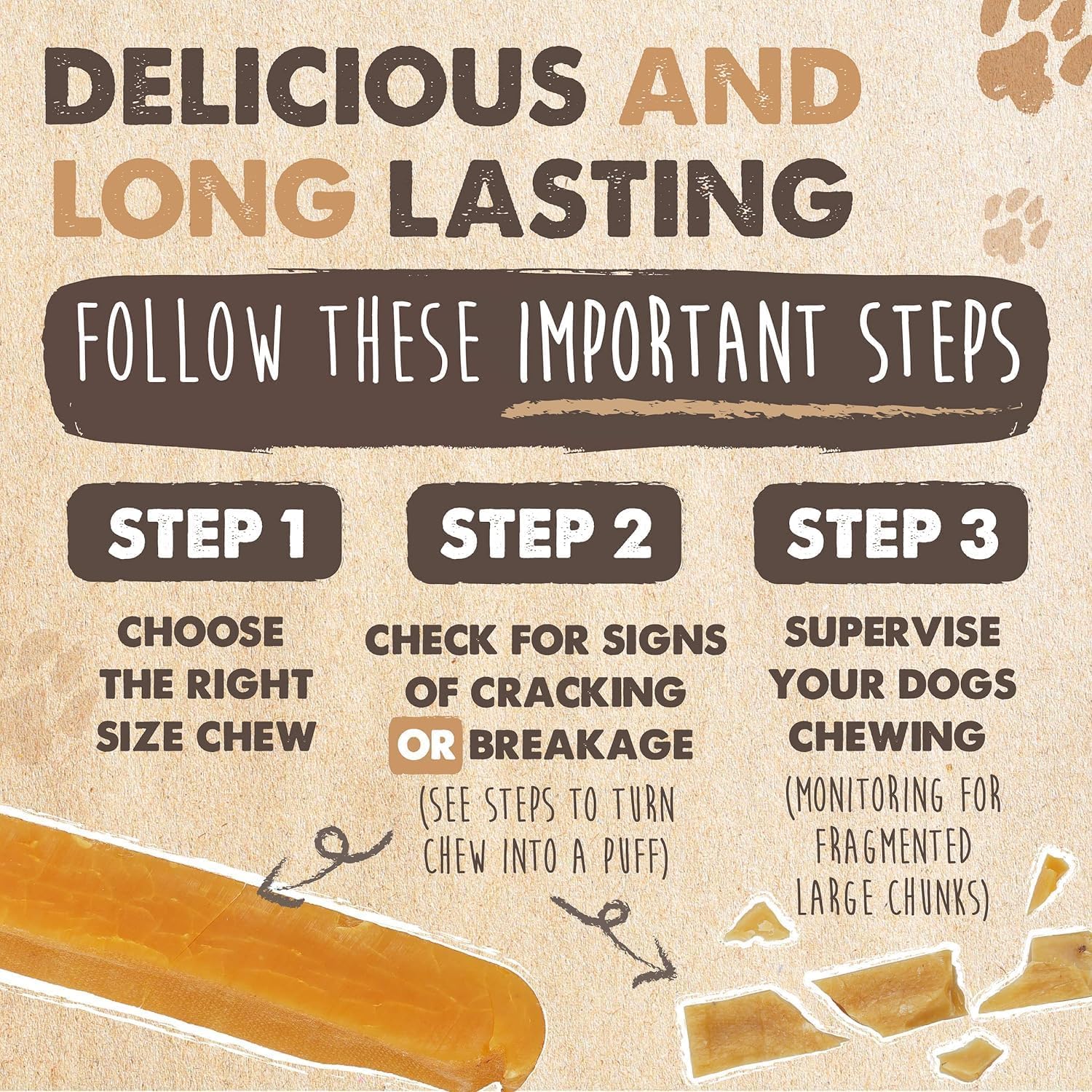 Mighty Paw Yak Cheese Dog Chews – All-Natural, High-Protein Treats with 68g Protein Per Chew | Limited Ingredients | Monster 4-Pack