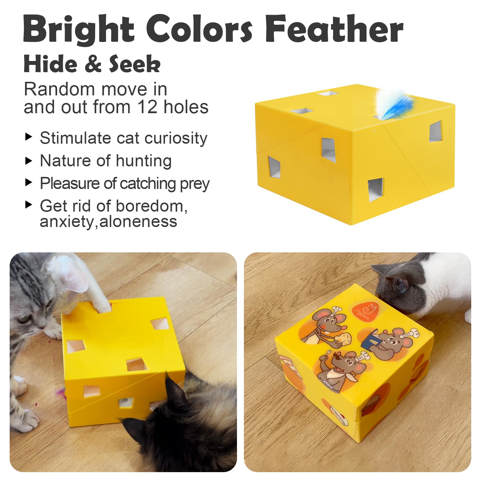 Migipaws MigiBox Cat Toy with PopSkin — 3-in-1 Interactive Indoor Kit
