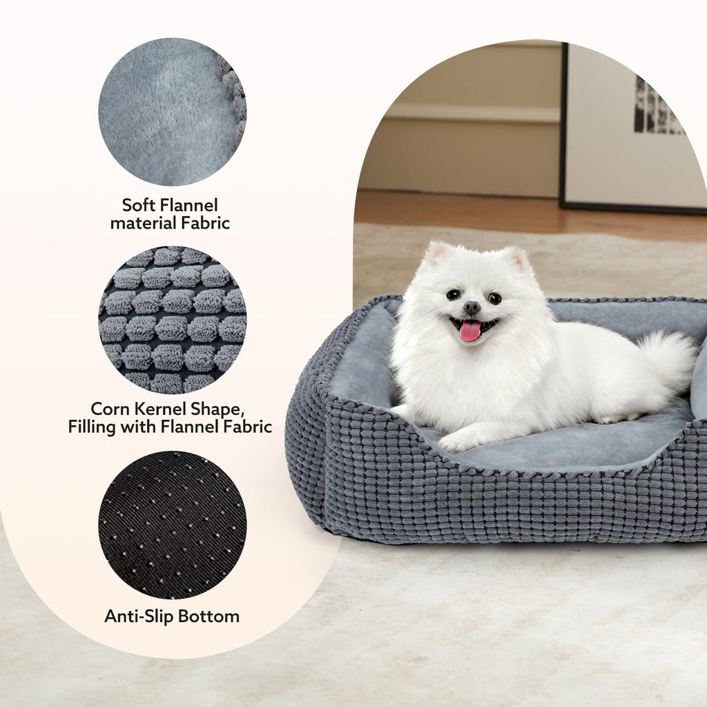 MIXJOY Rectangle Dog Bed 35'' – Orthopedic, Washable, Anti-Slip Bottom | For All Dog Sizes