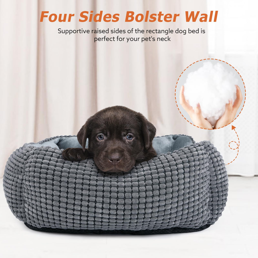 MIXJOY Rectangle Dog Bed 35'' – Orthopedic, Washable, Anti-Slip Bottom | For All Dog Sizes