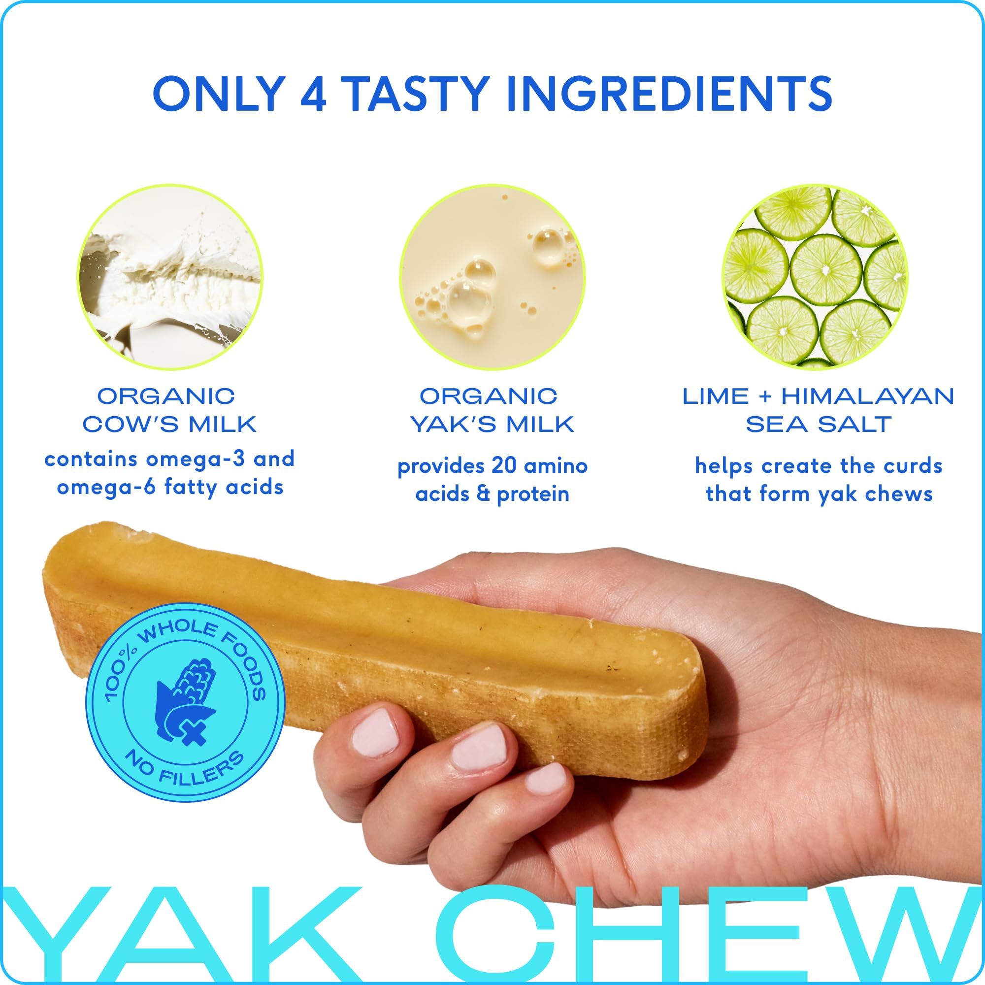 Native Pet Yak Cheese Himalayan Dog Chews – Long Lasting Dental Sticks for Large Breeds (10 Pack)