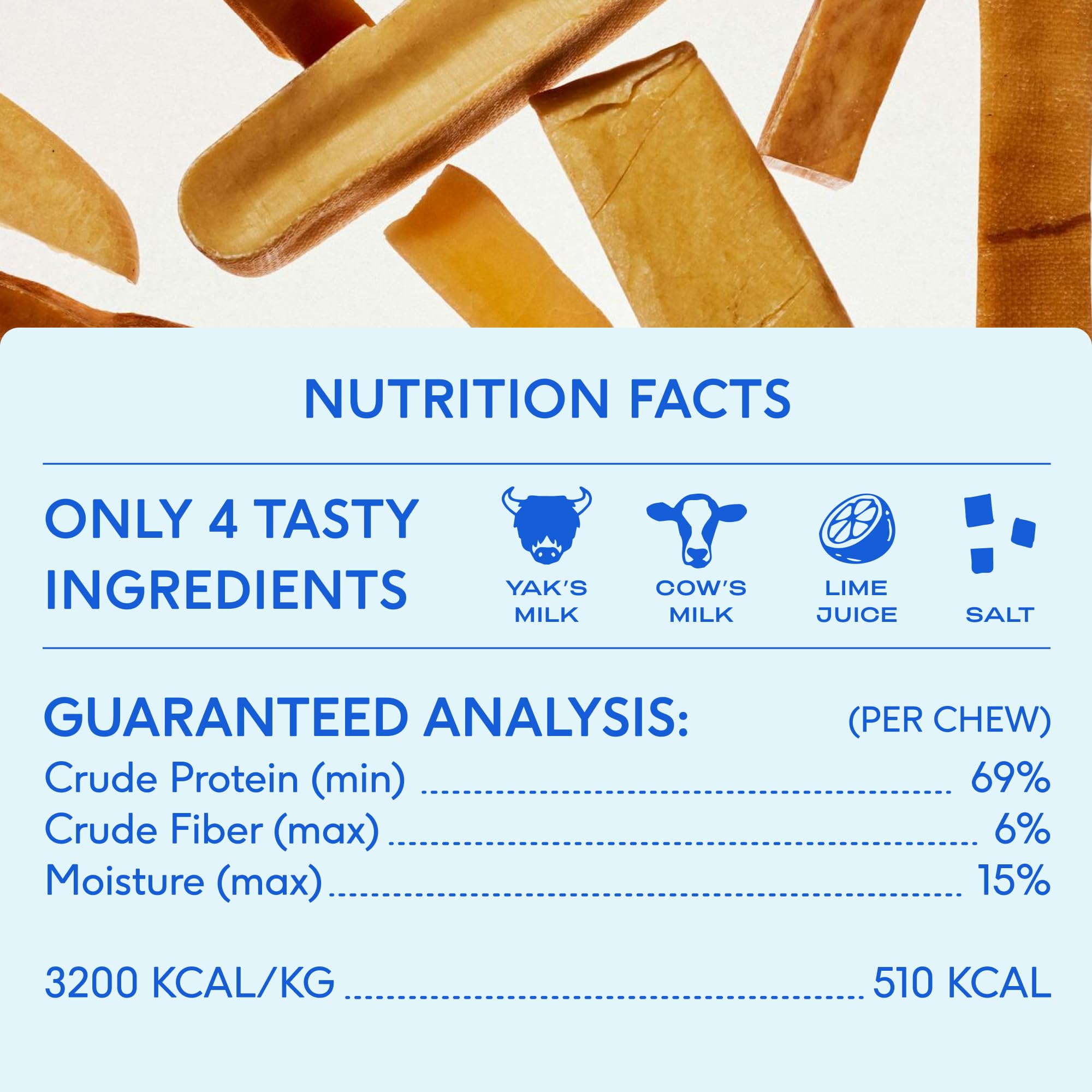 Native Pet Yak Cheese Himalayan Dog Chews – Long Lasting Dental Sticks for Large Breeds (10 Pack)