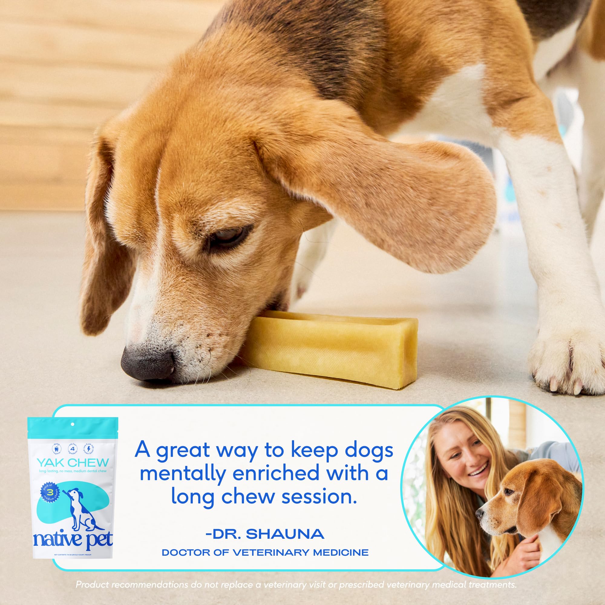 Native Pet Yak Cheese Himalayan Dog Chews – Long Lasting Dental Sticks for Large Breeds (10 Pack)