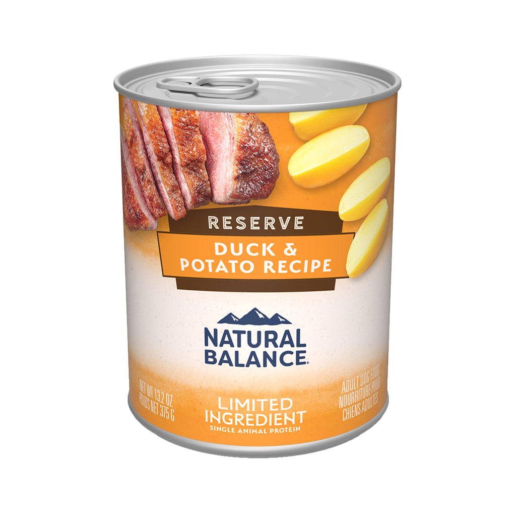 Natural Balance Reserve Duck & Potato Limited Ingredient Grain-Free Canned Dog Food – 12 x 13 oz