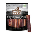 Natural Farm Power Bully Sticks Dog Chews (6-inch, 15-Pack) – 2-in-1 Beef Cheek Wrapped in Beef Pizzle