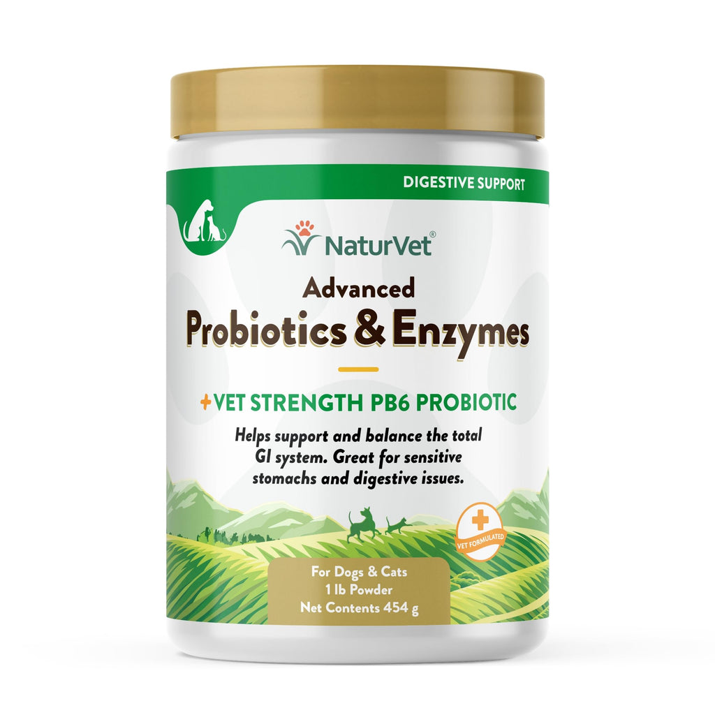 NaturVet – Advanced Probiotics & Enzymes with Vet Strength PB6 for Dogs & Cats (1 lb)